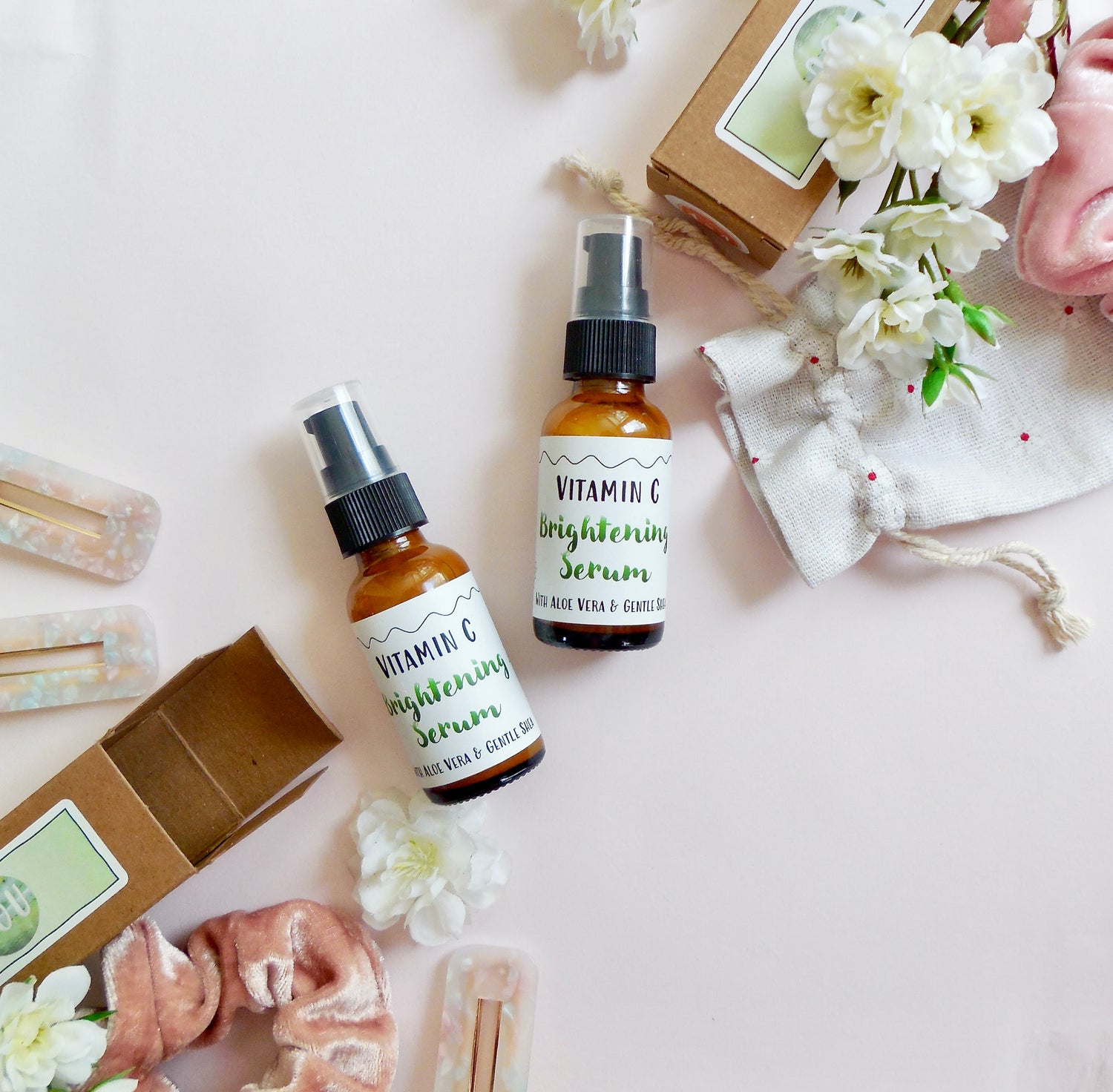 All natural vitamin C brightening serum for dark spots dark circles sensitive skin