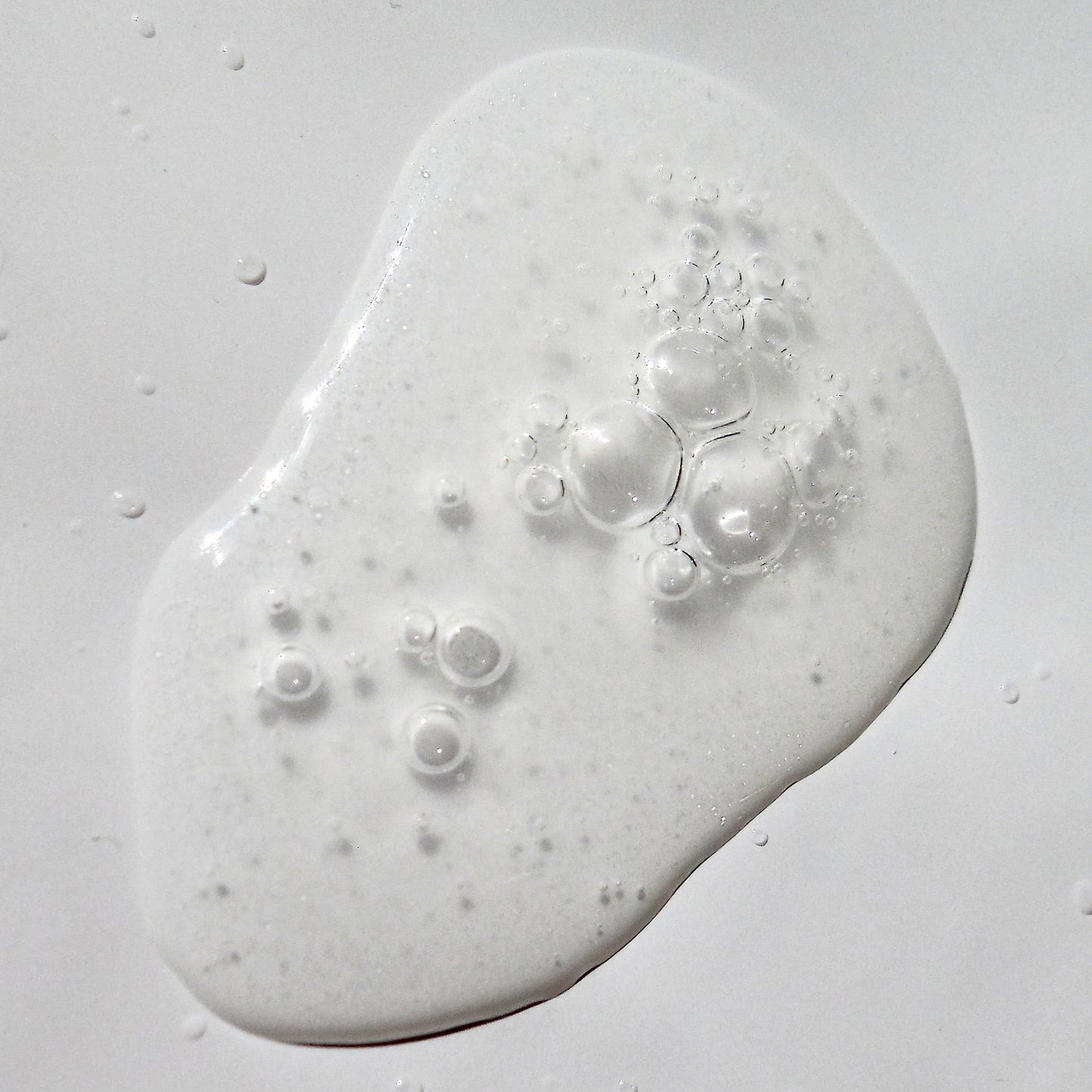 Close up image of bubbly soft serum.