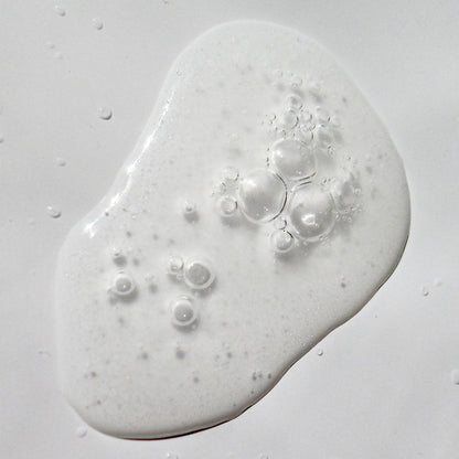 Close up image of bubbly soft serum.