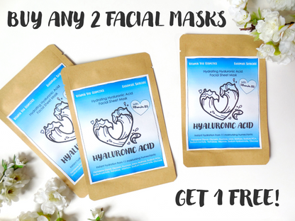 BUY 2 GET 1 FREE FACE MASKS - mix and match - automatically applied at checkout