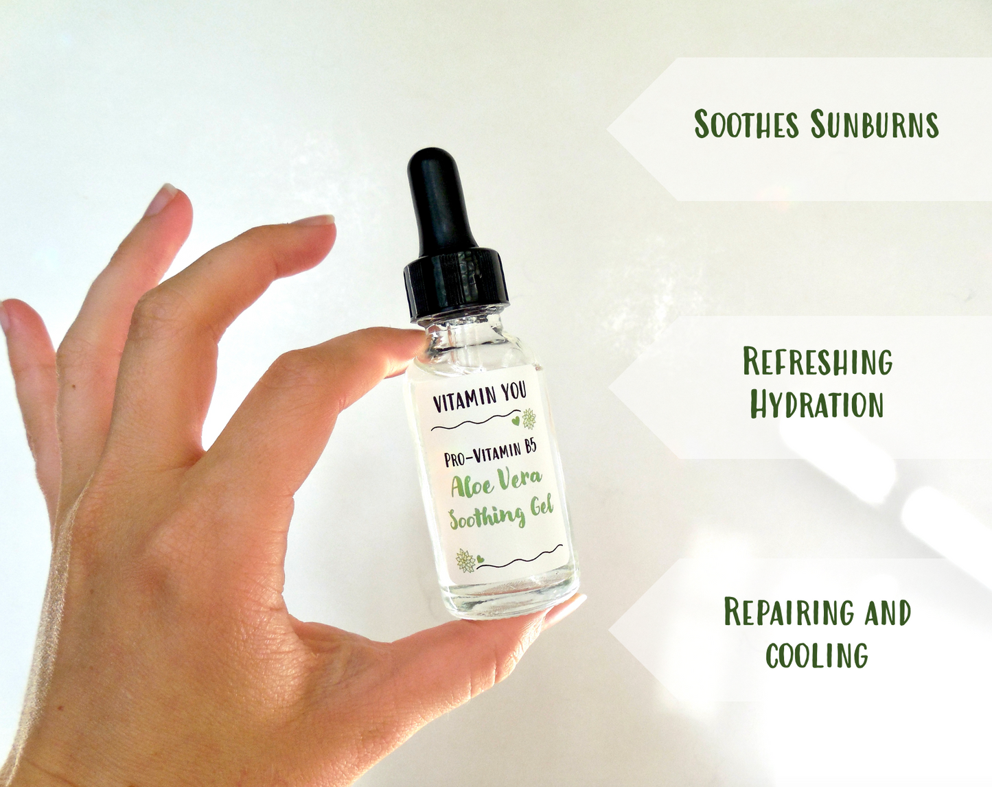 Use this serum to soothe sunburns and damaged skin, refresh and hydrate, and repair skin