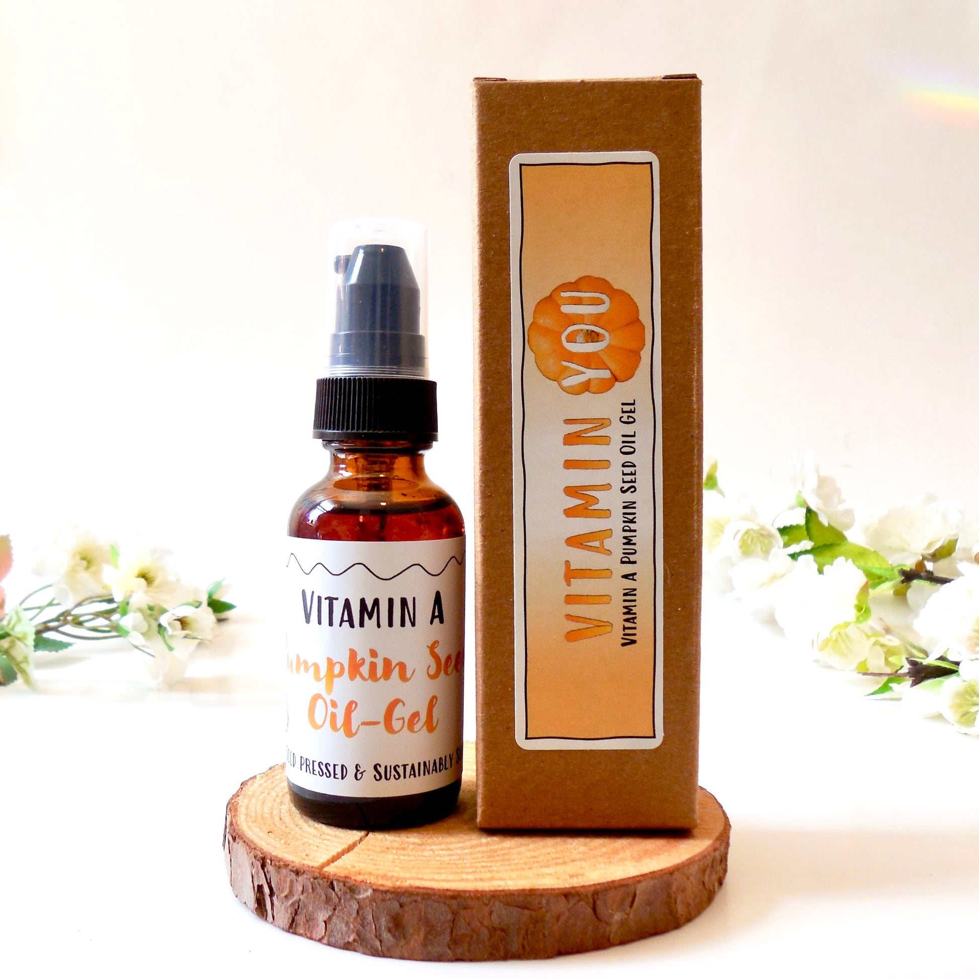 vitamin you cosmetics vitamin a pumpkin seed oil gel bottle and box